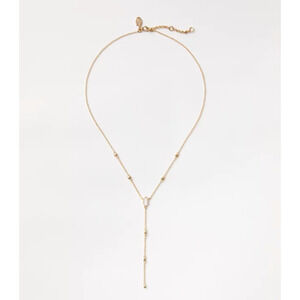 NWT LOFT Gold Plated Y-Necklace with Mother of Pearl Pendant Minimalist Jewelry